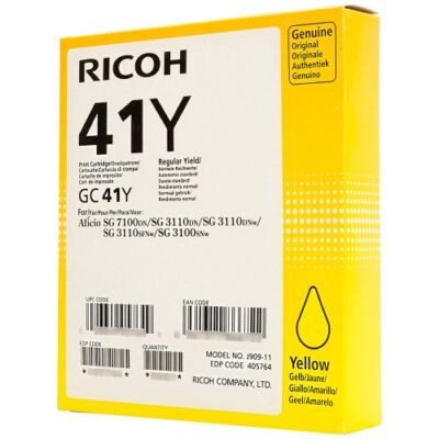 Ricoh GC41Y Yellow Standard Capacity Gel Ink Cartridge 2.2k pages – 405764