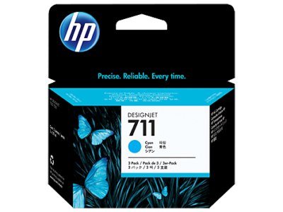 HP 711 Cyan Standard Capacity Ink Cartridge Multipack 3 x 29 ml (Pack 3) - CZ134A