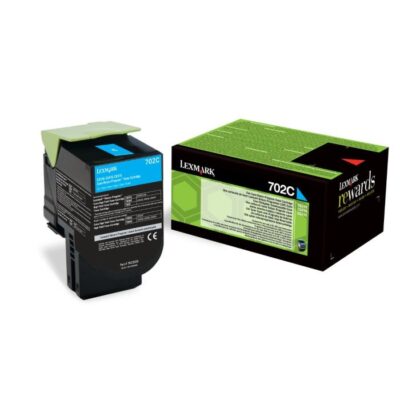 Lexmark 702C Cyan Toner Cartridge 1K pages - 70C20C0