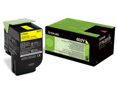 Lexmark 802Y Yellow Toner Cartridge 1K pages - 80C20Y0