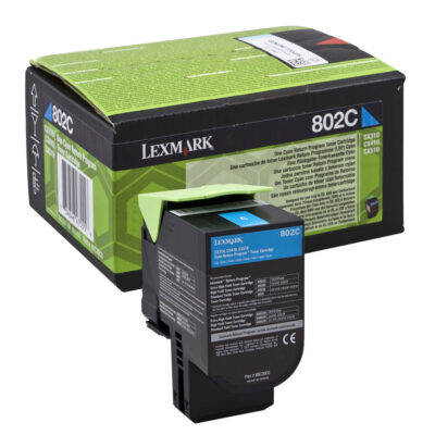 Lexmark 802C Cyan Toner Cartridge 1K pages - 80C20C0