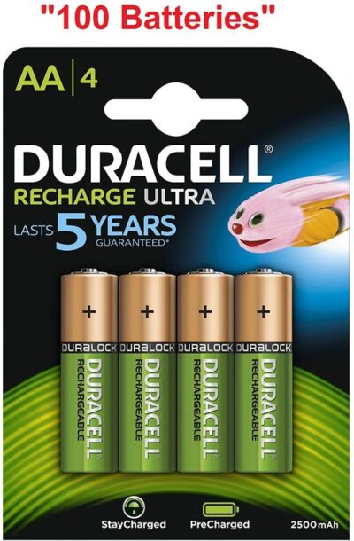Duracell AA Rechargeable Batteries 2500aMh (Pack 4) – DURHR6B4-2500