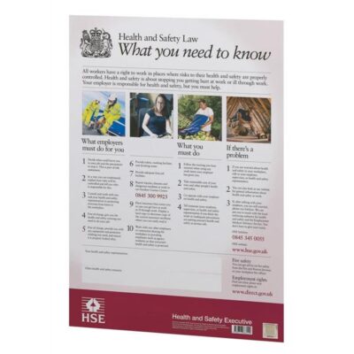 Health Safety & Environment Health & Safety Law Poster  A3 – S3016