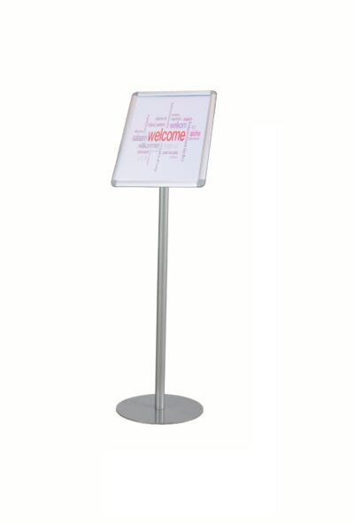 Twinco Agenda Literature Display Snap Frame Floor Standing A4 Silver – TW51758