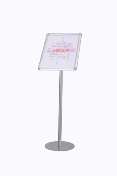 Twinco Agenda Literature Display Snap Frame Floor Standing A3 Silver – TW51768