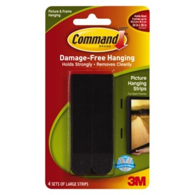 3M Command Picture Hanging Strips Large White (Pack 4) 17206 – 7100109344
