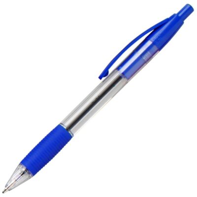 ValueX Retractable Ballpoint Pen Rubber Grip 1.0mm Tip 0.7mm Line Blue (Pack 10) - K5-03
