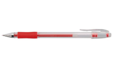 ValueX Gel Stick Pen Rubber Grip Rollerball Pen 0.5mm Line Red (Pack 10) - K2-02