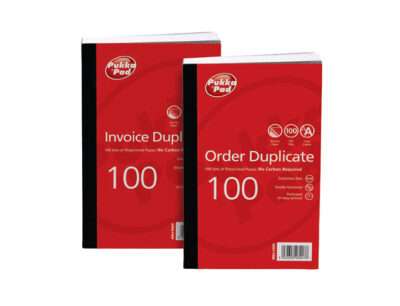 ValueX 210x130mm Duplicate Invoice Book Carbonless 1-100 Taped Cloth Binding 100 Sets (Pack 5) – 6908-FRM