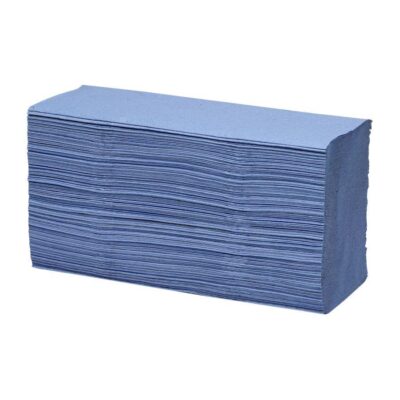 ValueX Hand Towel Z Fold 1 Ply Blue 250 Sheet (Pack 12) – 1104063