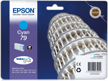 Epson 79 Tower of Pisa Cyan Standard Capacity Ink Cartridge 6.5ml - C13T79124010