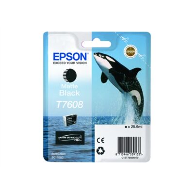 Epson T7608 Killer Whale Matte Black Standard Capacity Ink Cartridge 26ml - C13T76084010