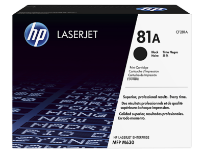 HP 81A Black Standard Capacity Toner 10.5K pages for HP LaserJet Enterprise M604/M605/M606/M630 - CF281A