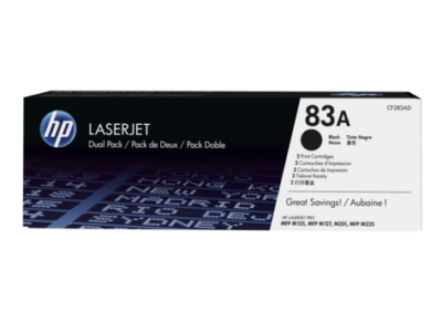 HP 83A Black Standard Capacity Toner 1.5K pages Twinpack for HP LaserJet Pro M201/M125/M127/M225 - CF283AD