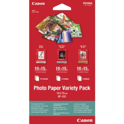 Canon VP-101 Photo Paper Variety Pack 10cm x 15cm 20 sheets – 0775B078