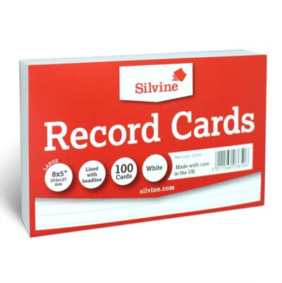 ValueX Record Cards Ruled Both Sides 203x127mm White (Pack 100) – 585W