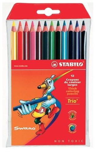 STABILO Trio Thick Colouring Pencil Assorted Colours (Pack 12) – 203/12-01