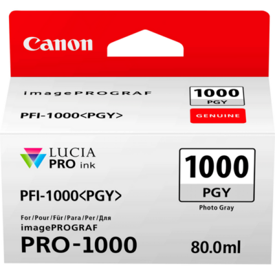 Canon PFI1000PGY Photo Grey Standard Capacity Ink Cartridge 80ml - 0553C001