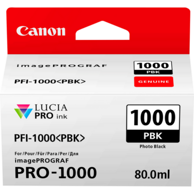 Canon PFI1000PBK Photo Black Standard Capacity Ink Cartridge 80ml - 0546C001