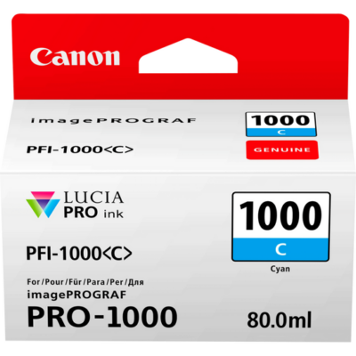 Canon PFI1000C Cyan Standard Capacity Ink Cartridge 80ml - 0547C001