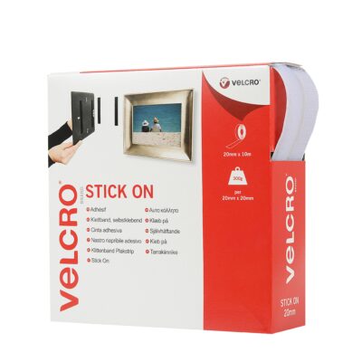 Velcro Sticky Hook and Loop Strip 20mmx10m White – RY07178