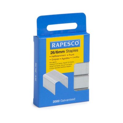 Rapesco 26/6mm Galvanised Staples Retail Pack (Pack 2000) – S2662MA3