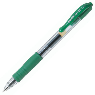 Pilot G-205 Retractable Gel Rollerball Pen 0.5mm Tip 0.32mm Line Green (Pack 12) - 40101204