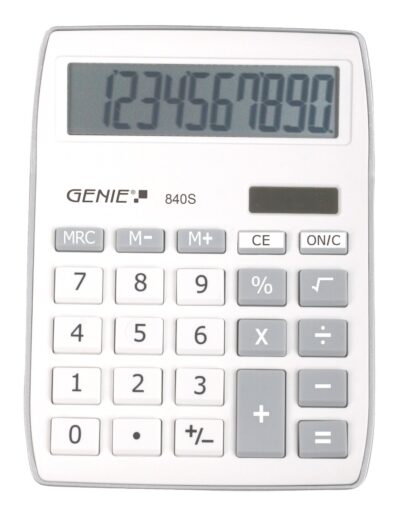 Genie 840S 10 Digit Desktop Calculator Silver – 12262