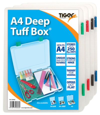 Tiger Tuff Box Polypropylene A4 Deep Clear – 300806