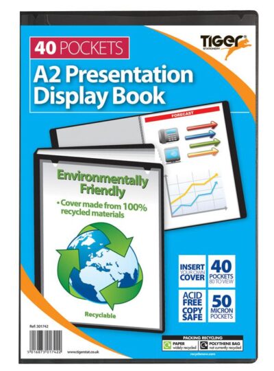 Tiger A2 Presentation Display Book 40 Pocket Black – 301742