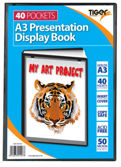 Tiger A3 Presentation Display Book 40 Pocket Black – 301427
