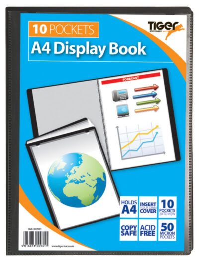 Tiger A4 Presentation Display Book 10 Pocket Black – 300931