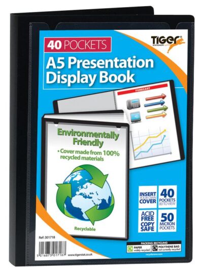 Tiger A5 Presentation Display Book 40 Pocket Black – 301718