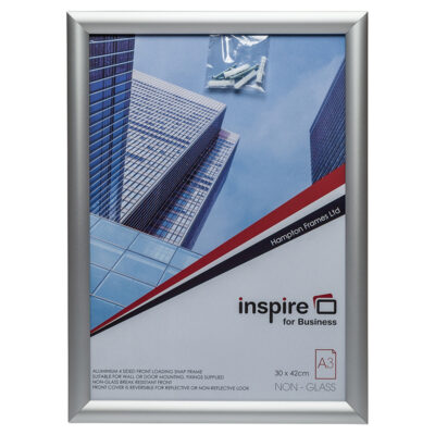 Photo Album Co Inspire for Business Poster/Photo Snap Frame A3 Aluminium Frame Plastic Front Silver - SNAPA3S