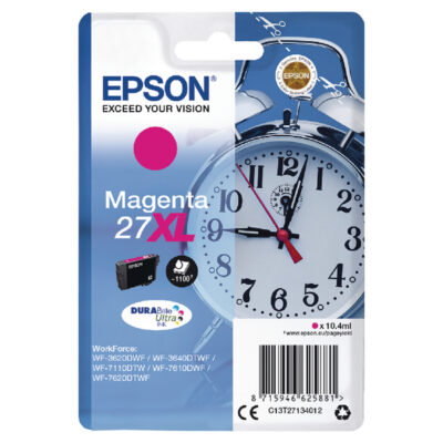 Epson 27XL Alarm Clock Magenta High Yield Ink Cartridge 10ml - C13T27134012