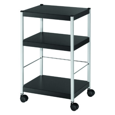 Fast Paper Mobile Trolley Small 3 Shelves Black/Silver – FDP3S01