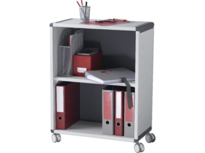 Fast Paper Mobile Bookcase 2 Compartment 1 Shelf Grey/Charcoal – FDM2K211