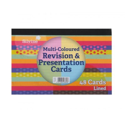 Silvine Revision and Presentation Cards Ruled 152x102mm Assorted Colours (Pack 48) – CR50AC