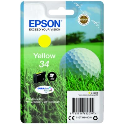 Epson 34 Golfball Yellow Standard Capacity Ink Cartridge 4ml - C13T34644010