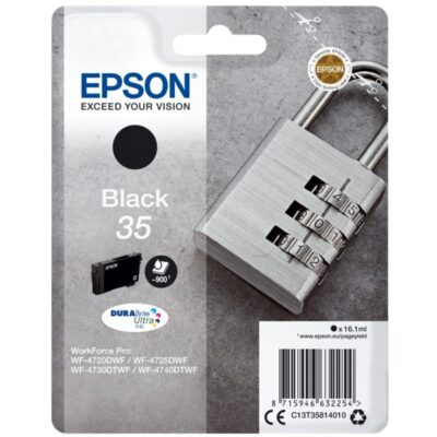 Epson 35 Padlock Black Standard Capacity Ink Cartridge 16ml - C13T35814010