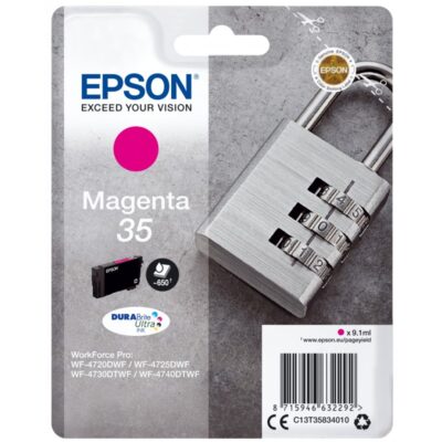 Epson 35 Padlock Magenta Standard Capacity Ink Cartridge 9ml - C13T35834010