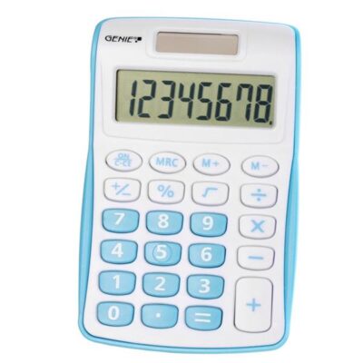 Genie 120B 8 Digit Pocket Calculator Blue – 12492