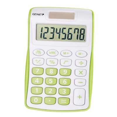 Genie 120B 8 Digit Pocket Calculator Green – 12496