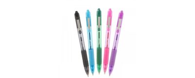 Zebra Z-Grip Smooth Rectractable Ballpoint Pen 1.0mm Tip Black/Light Blue/Green/Pink/Violet (Pack 5) - 2427