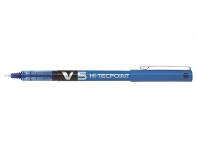 Pilot V5 Hi-Tecpoint Liquid Ink Rollerball Pen 0.5mm Tip 0.3mm Line Blue (Pack 20) - 3131910516514
