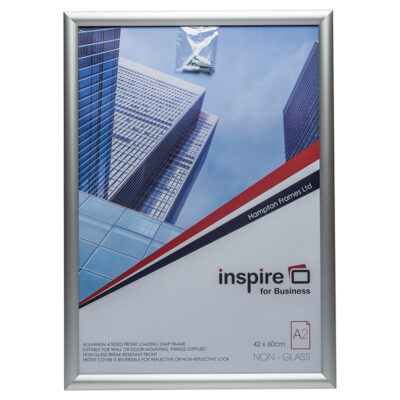 Photo Album Co Inspire for Business Poster/Photo Snap Frame A2 Aluminium Frame Plastic Front Silver – SNAPA2S