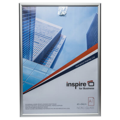 Photo Album Co Inspire for Business Poster/Photo Snap Frame A1 Aluminium Frame Plastic Front Silver – SNAPA1S