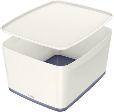 Leitz MyBox WOW Storage Box Large with Lid White/Grey 52164001