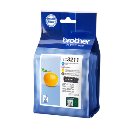 Brother Black Cyan Magenta Yellow Standard Capacity Ink Cartridge Multipack 15ml + 3 x 12ml (Pack 4) - LC3211VAL