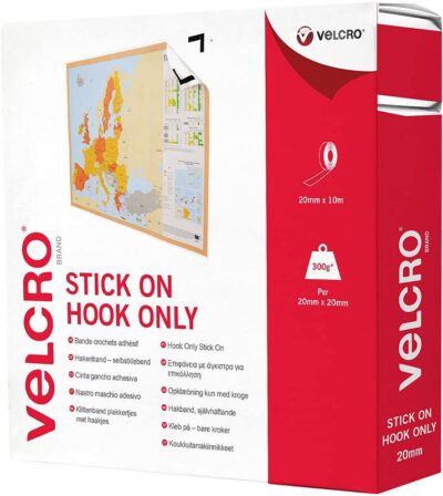 Velcro Sticky Hook Strip 20mmx10m White – 7180